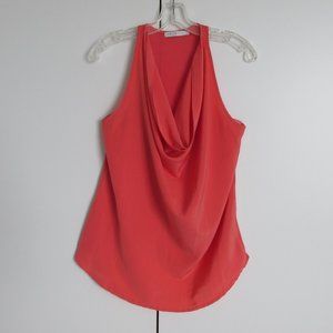 Only Coral Soft Poly/Viscose Cowl/Drapy Sleeveless Tank Top Sz 36 / Sz 6